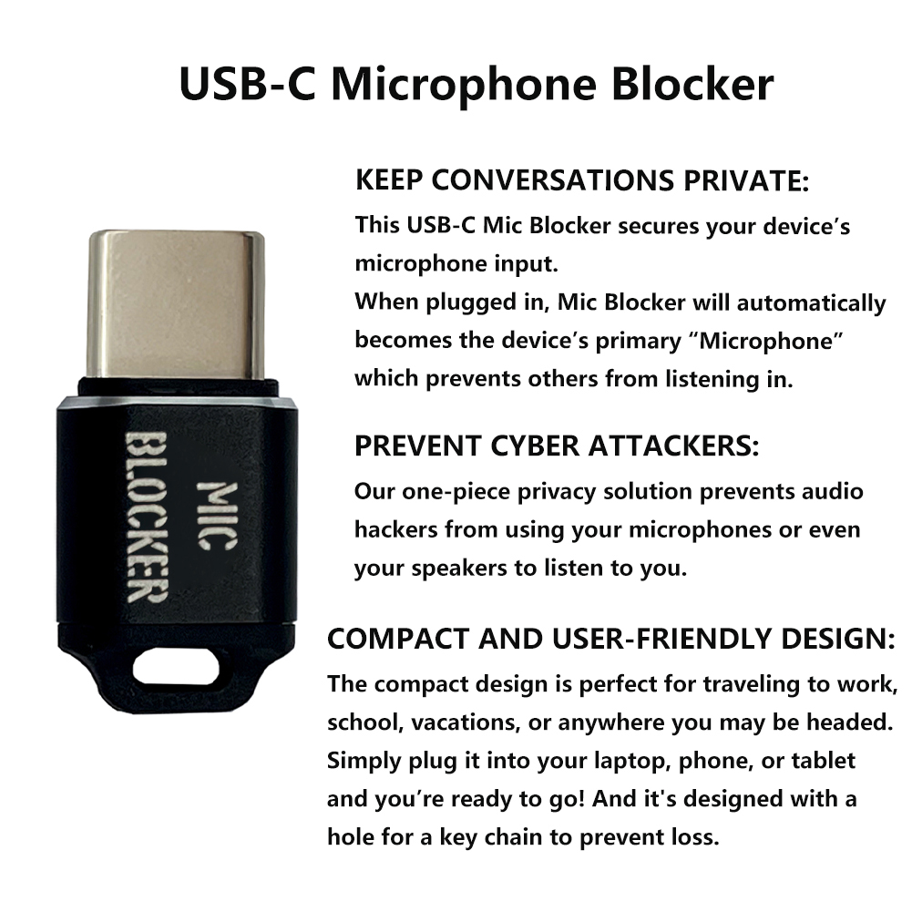 Cable Lock Laptop - USB C MIC Blockers Compact Privacy