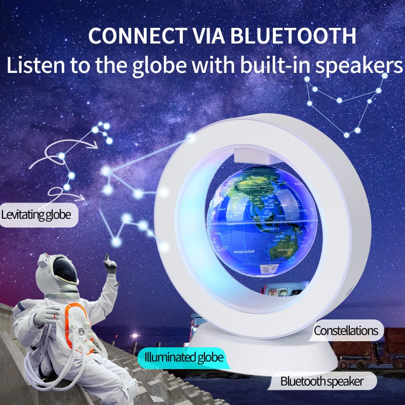 Cool Office Tech Gadgets - Levitating Bluetooth Speaker Lamp Floating World