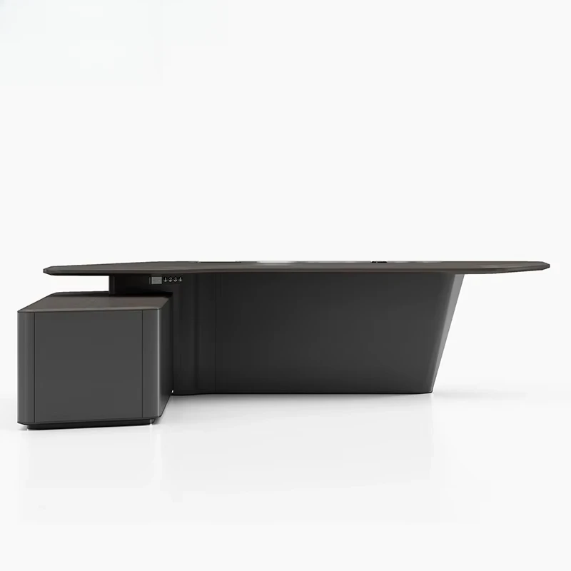 Office Tech Management - L Shape With Drawer White Luxury