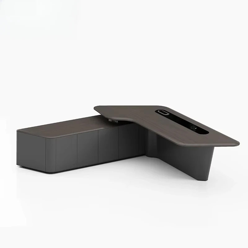 L Shape With Drawer White Luxu - огляд і ціна Office Tech Management