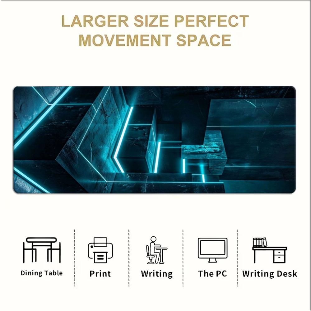 Cyan Neon Tech Geometric Large - огляд і ціна Office Tech Desk