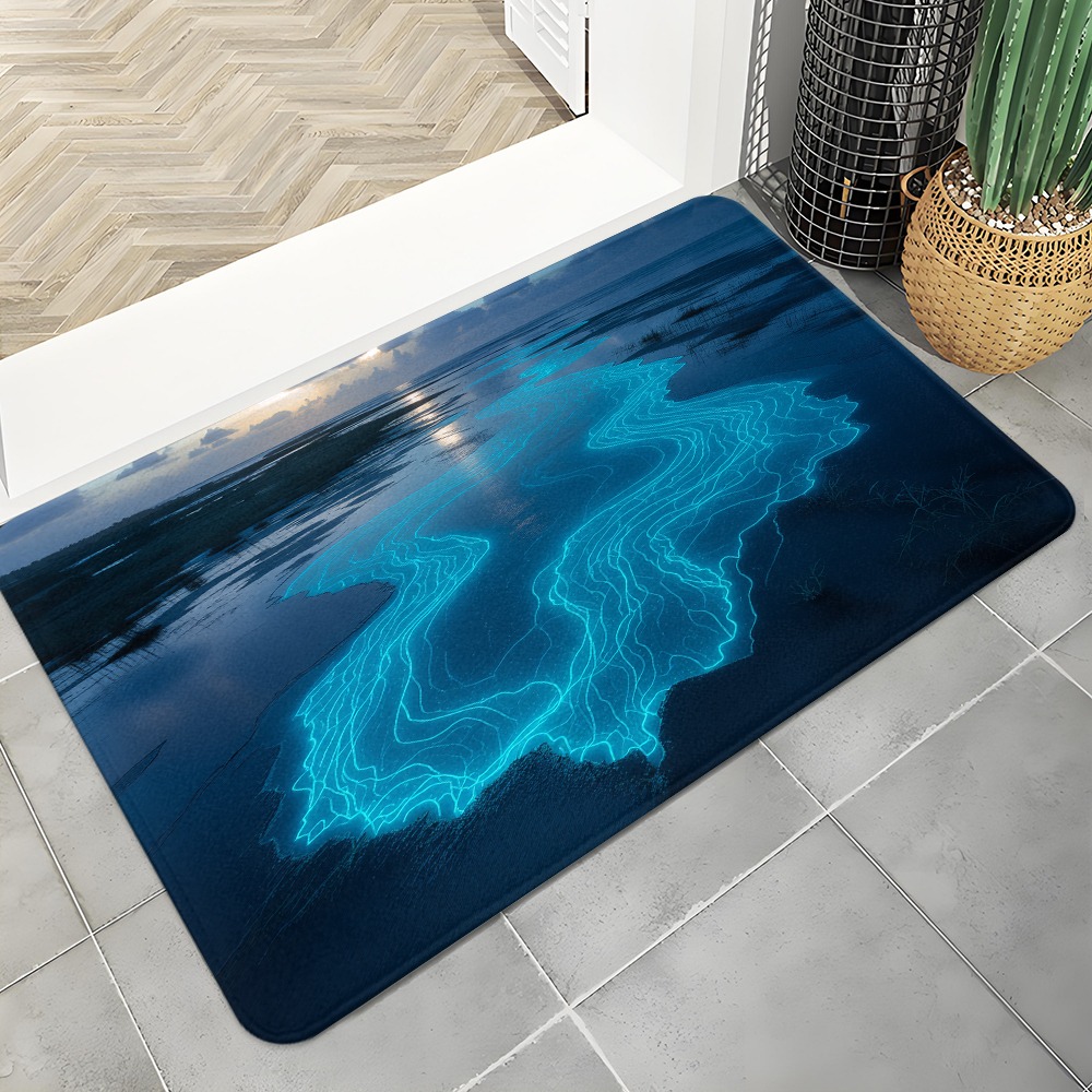 Abstract Topo Doormat Neon Blu - огляд і ціна Office Tech Background
