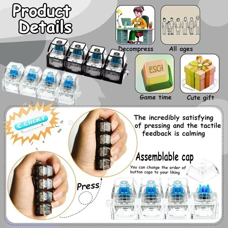 1pcs LED Keyboard Keycap Stres - огляд і ціна Office Tech And Gadgets