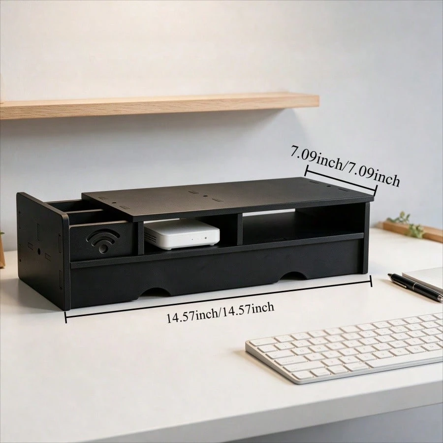 Black Matte WiFi Router Storag - огляд і ціна Office Tech Desk