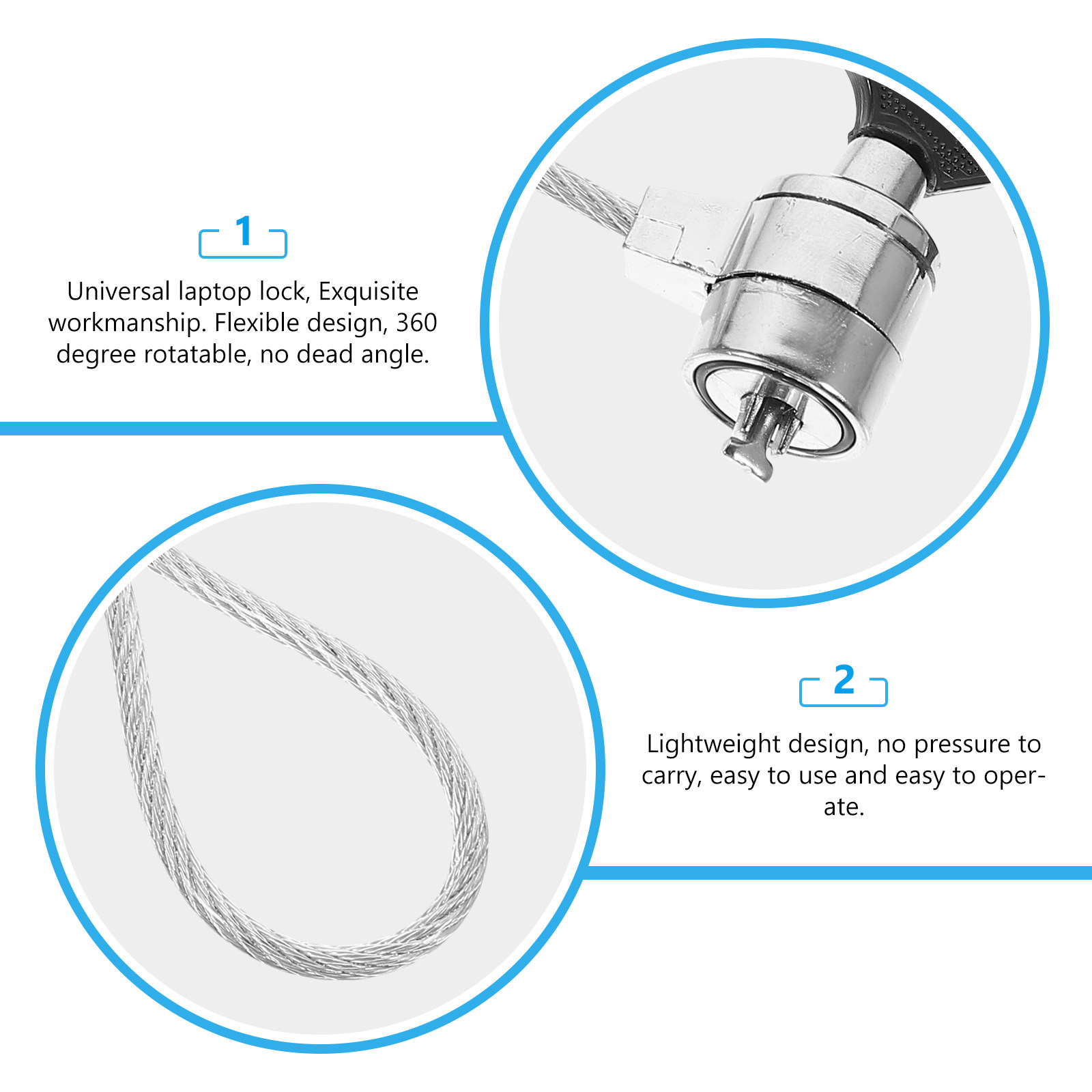 2Sets Laptop Locking Cable Key - огляд і ціна Cable Lock Laptop