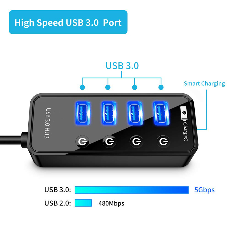 USB HUB 3.0 4 7 Port Smart Pho - огляд і ціна Cable Lock Laptop