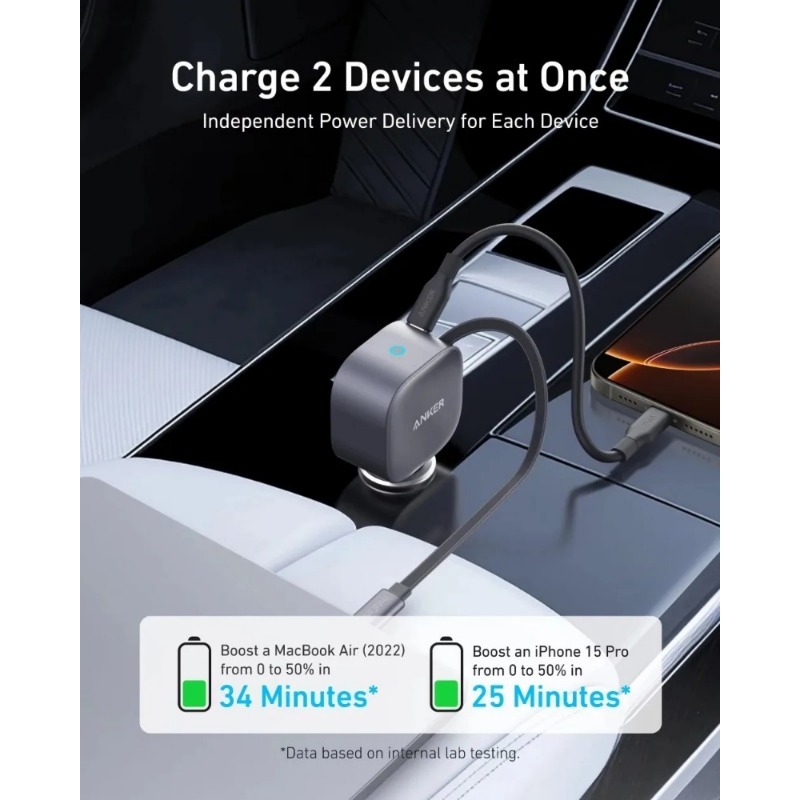 Anker A2738 Nano 75W USB-C Car - огляд і ціна Cable Lock Laptop