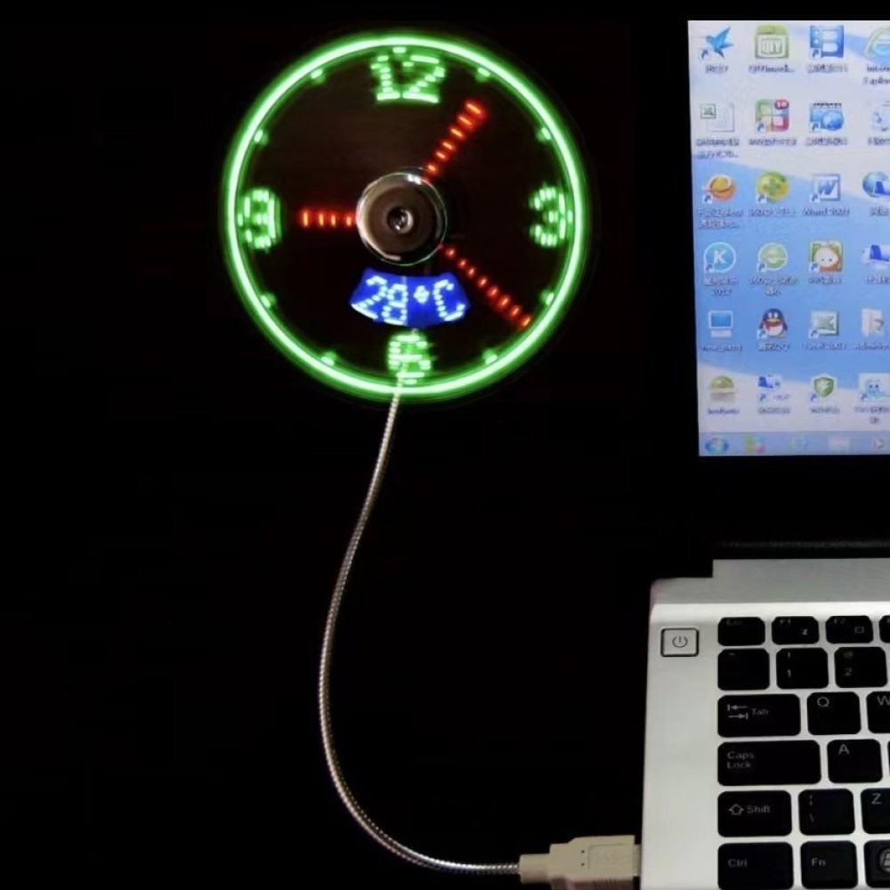 Personalized USB LED Clock Fan - огляд і ціна Office Tech And Gadgets